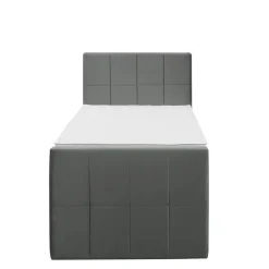 Boxspring met voetbord Liv geblokt - grijs - 90x200 cm - ronde poot