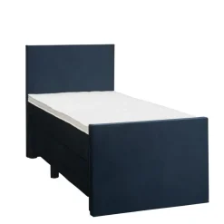 Boxspring met voetbord Liv egaal - blauw - 90x200 cm - ronde poot