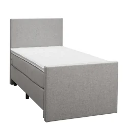 Boxspring met voetbord Liv egaal - lichtgrijs - 90x200 cm - ronde poot