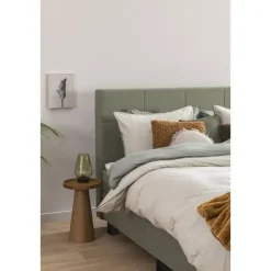 Boxspring met voetbord Liv geblokt - groen - 120x200 cm - ronde poot