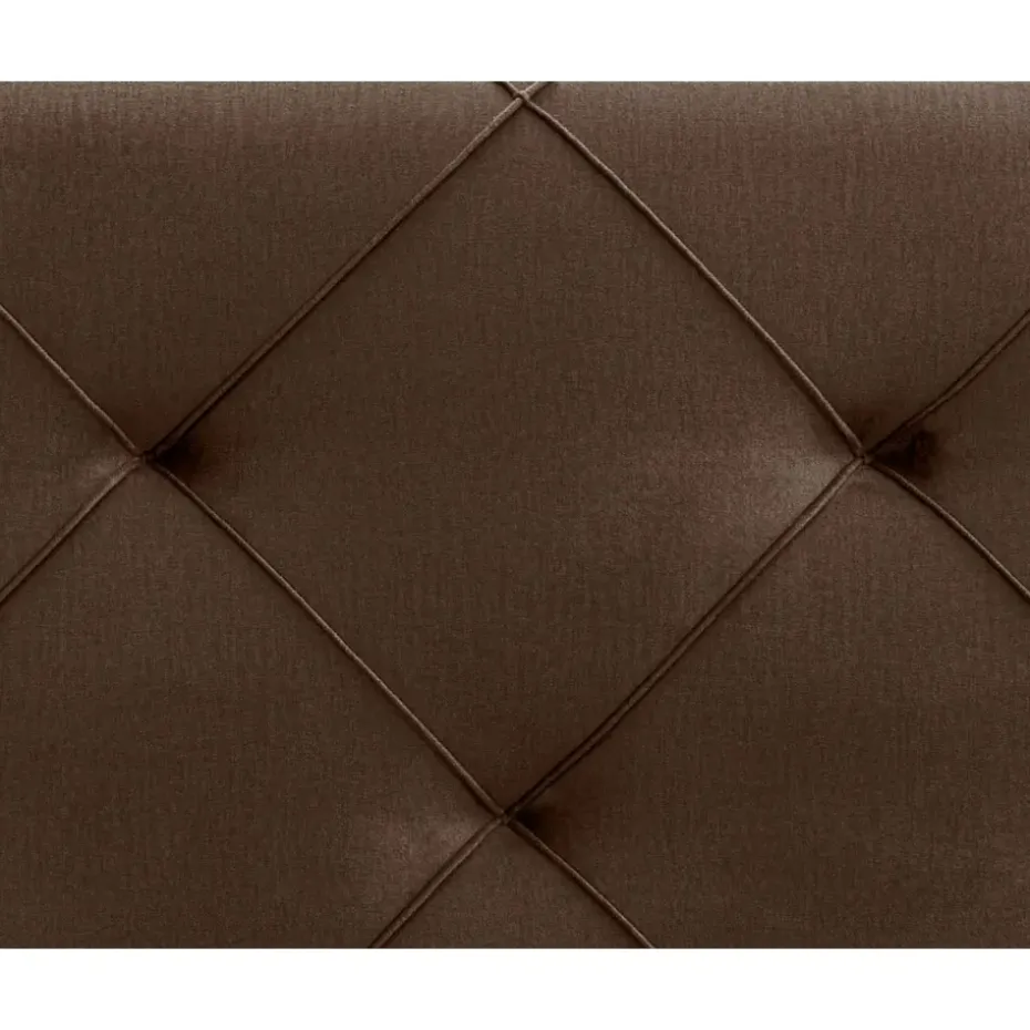 Boxspring met voetbord Liv geruit - bruin - 180x200 cm - slanke poot