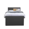 Boxspring met voetbord Liv egaal - antraciet - 120x200 cm - ronde poot