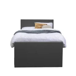 Boxspring met voetbord Liv egaal - antraciet - 120x200 cm - ronde poot