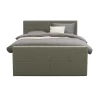 Boxspring met voetbord Liv geblokt - groen - 140x200 cm - slanke poot