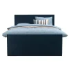 Boxspring met voetbord Liv egaal - blauw - 140x200 cm - vierkante poot