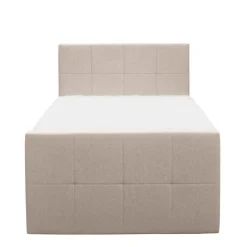 Boxspring met voetbord Liv geblokt - beige - 120x200 cm - ronde poot