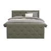 Boxspring met voetbord Liv geruit - groen - 140x200 cm - vierkante poot