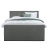 Boxspring met voetbord Liv geblokt - grijs - 160x200 cm - slanke poot