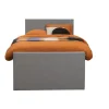 Boxspring met voetbord Liv egaal - lichtgrijs - 120x200 cm - ronde poot