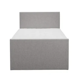 Boxspring met voetbord Liv egaal - lichtgrijs - 120x200 cm - ronde poot