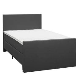 Boxspring met voetbord Liv egaal - antraciet - 120x200 cm - slanke poot