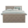 Boxspring met voetbord Liv geruit - beige - 180x200 cm - vierkante poot
