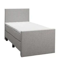 Boxspring met voetbord Liv egaal - lichtgrijs - 90x200 cm - vierkante poot