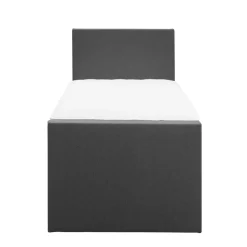 Boxspring met voetbord Liv egaal - antraciet - 90x200 cm - ronde poot