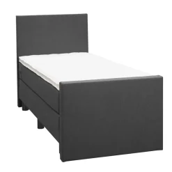 Boxspring met voetbord Liv egaal - antraciet - 90x200 cm - ronde poot