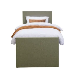 Boxspring met voetbord Liv egaal - groen - 90x200 cm - vierkante poot
