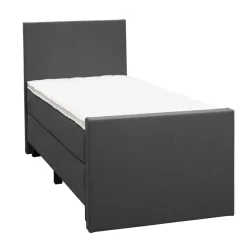 Boxspring met voetbord Liv egaal - antraciet - 90x200 cm - vierkante poot