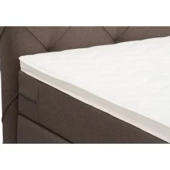 Boxspring met voetbord Liv geruit - donkerbruin - 180x200 cm - ronde poot