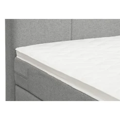 Boxspring met voetbord Liv geblokt - lichtgrijs - 180x200 cm - slanke poot
