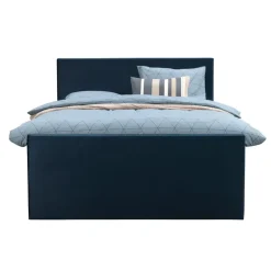 Boxspring met voetbord Liv egaal - blauw - 140x200 cm - slanke poot