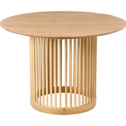 BOYLE - Eettafel - Lichtbruin - ø 110 cm - Eikenfineer