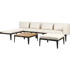 BRACCIANO - Loungeset 4-zits met ottomaan - Lichtbeige - Acaciahout