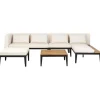 BRACCIANO - Loungeset 4-zits ottomaan - Lichtbeige - Acaciahout