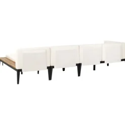 BRACCIANO - Loungeset 4-zits ottomaan - Lichtbeige - Acaciahout