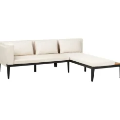 BRACCIANO - Loungeset 4-zits ottomaan - Lichtbeige - Acaciahout