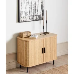 BRADLEY - Commode - Lichthout/Zwart - MDF