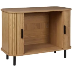 BRADLEY - Commode - Lichthout/Zwart - MDF