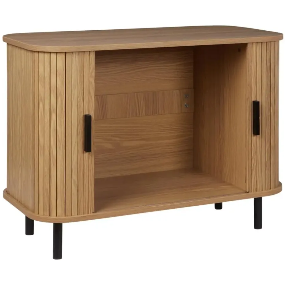 BRADLEY - Commode - Lichthout/Zwart - MDF