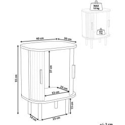 BRADLEY - Nachtkastje - Lichthout/Zwart - MDF