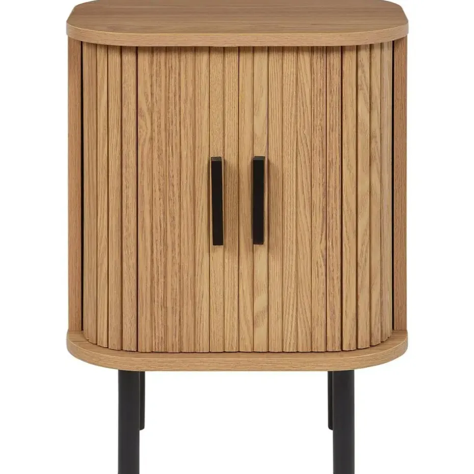 BRADLEY - Nachtkastje - Lichthout/Zwart - MDF