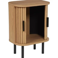 BRADLEY - Nachtkastje - Lichthout/Zwart - MDF