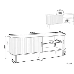 BRADLEY - TV-meubel - Lichthout/Zwart - MDF