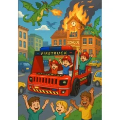 Brandweerbed peuterbed jongensbed rood 90 x 200 cm