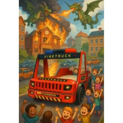 Brandweerbed peuterbed jongensbed rood 90 x 200 cm