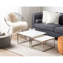 BREA - Salontafel - Wit - Veiligheidsglas