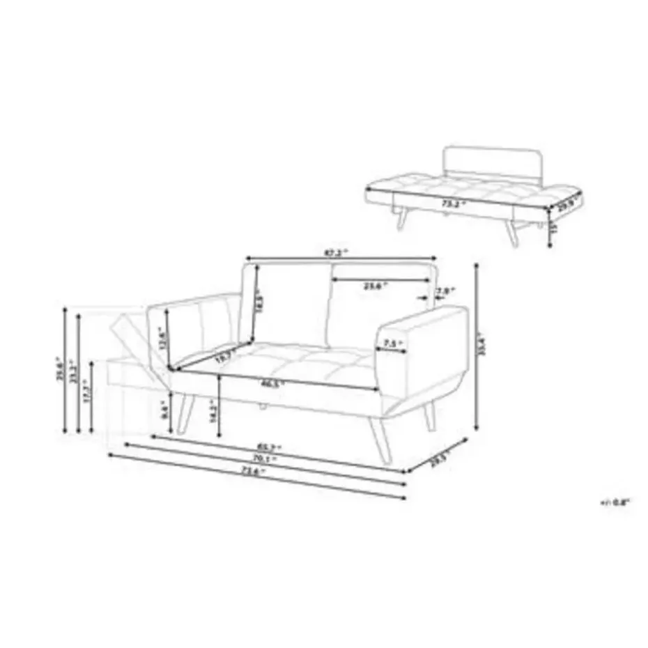 BREKKE - Slaapbank - Blauw - Polyester