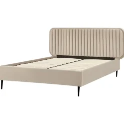 BRIN - Tweepersoonsbed - Taupe - 140 x 200 cm - Fluweel