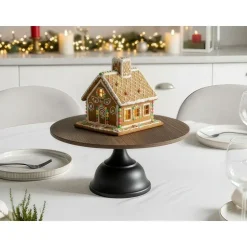 BRIOCHE - Gebaksstandaard - Zwart/Licht hout - IJzer/Hout