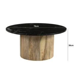 Brix - Salontafel Nova - Mangohout Marmer - 70x70x36