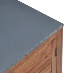 BRUCOLI - Buitenkeukenkast met spoelbak - Bruin/Zilver - Acaciahout