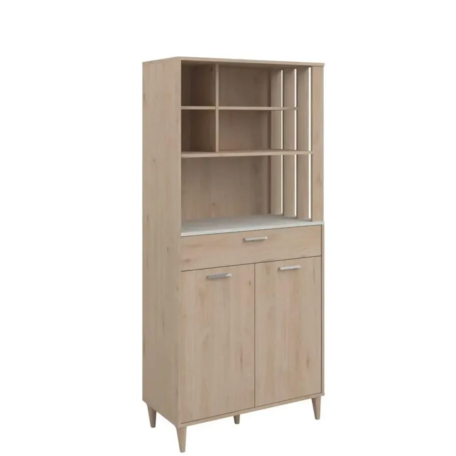 Buffetkast Galatee met 2 deuren & 1 lade - eikdecor/wit