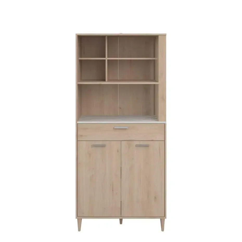 Buffetkast Galatee met 2 deuren & 1 lade - eikdecor/wit