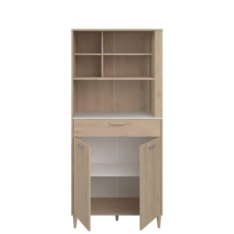 Buffetkast Galatee met 2 deuren & 1 lade - eikdecor/wit