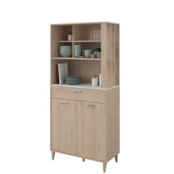 Buffetkast Galatee met 2 deuren & 1 lade - eikdecor/wit