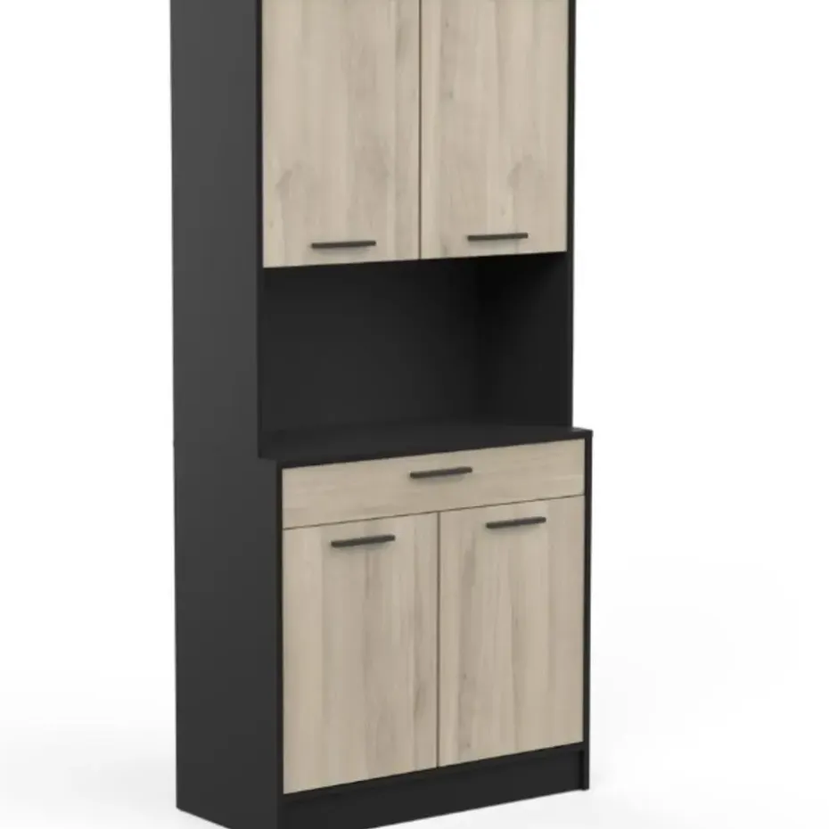 Buffetkast Romanie-Kronberg eik/matzwart