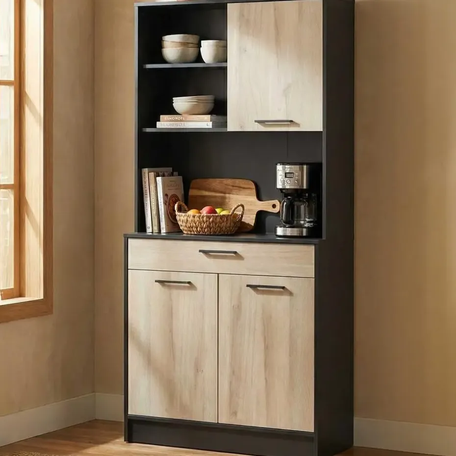 Buffetkast Romanie-Kronberg eik/matzwart